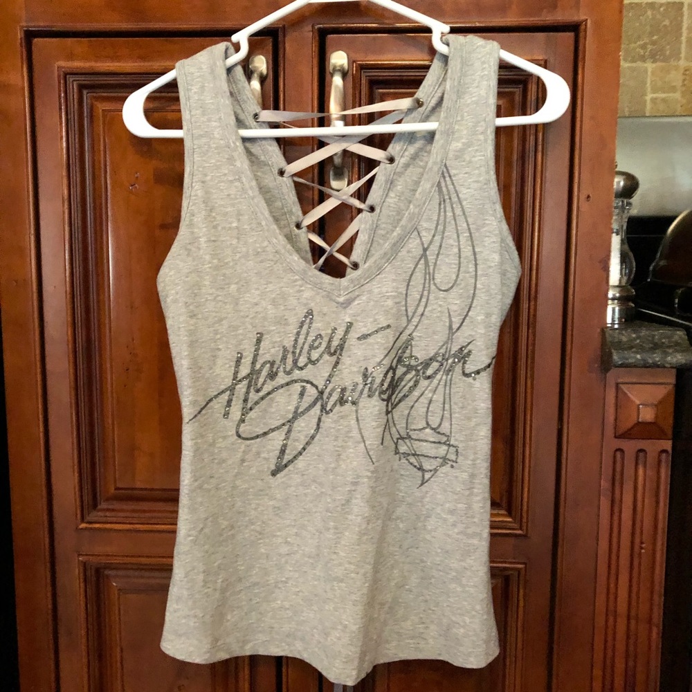 Harley Davidson lace up tank